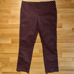 Tommy Hilfiger Madison Stretch Slim Red and Black Ankle Pants